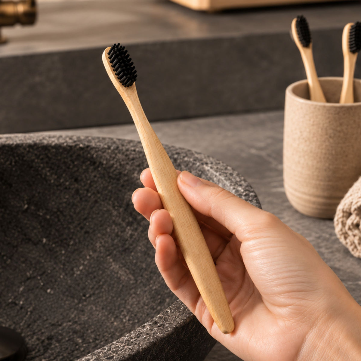 Natural Bamboo Toothbrush - Toxin and Microplastic Free
