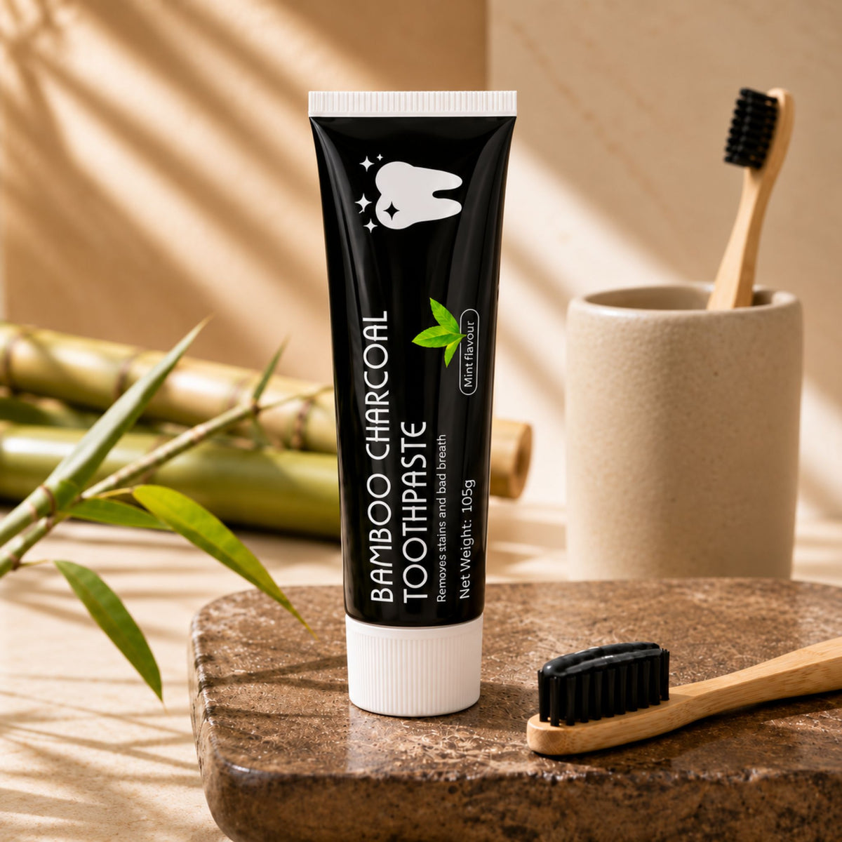 Fluoride-Free Bamboo Charcoal Whitening Toothpaste