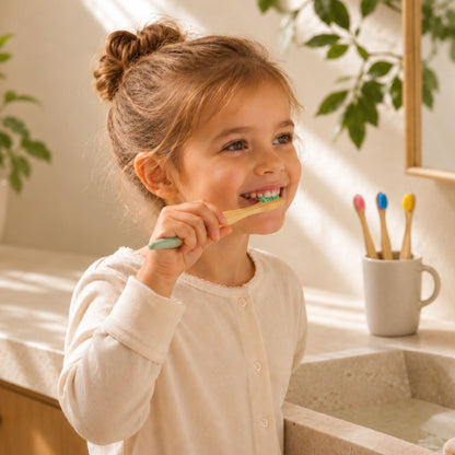 LittleSmiles - Natural Bamboo Kids Toothbrushes 4-Pack