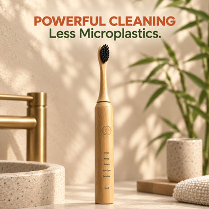Bamboo Sonic Toothbrush - Brush With Less Microplastics