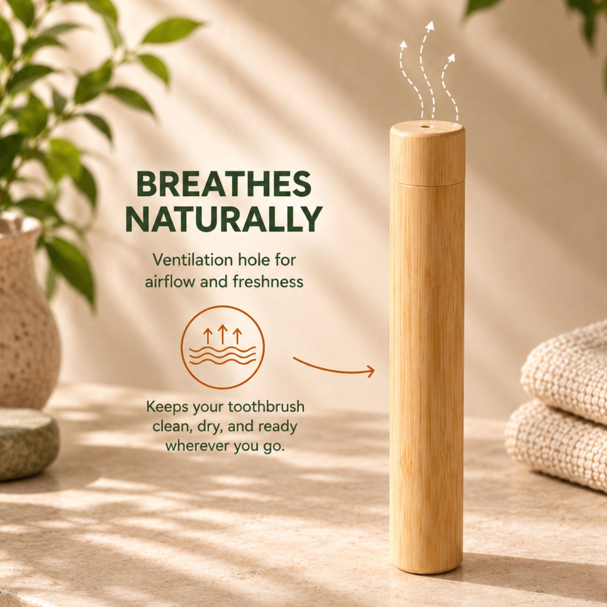 Natural Bamboo Toothbrush Case