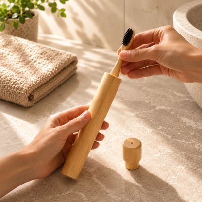 Natural Bamboo Toothbrush Case