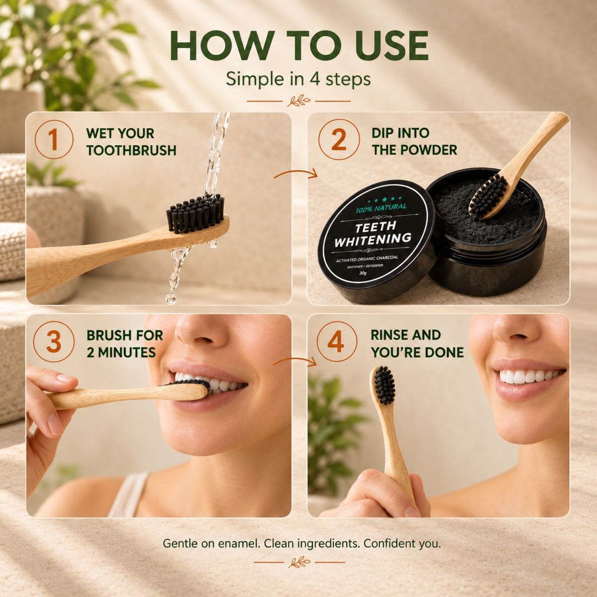 Pure Teeth Whitening Charcoal - 100% Natural