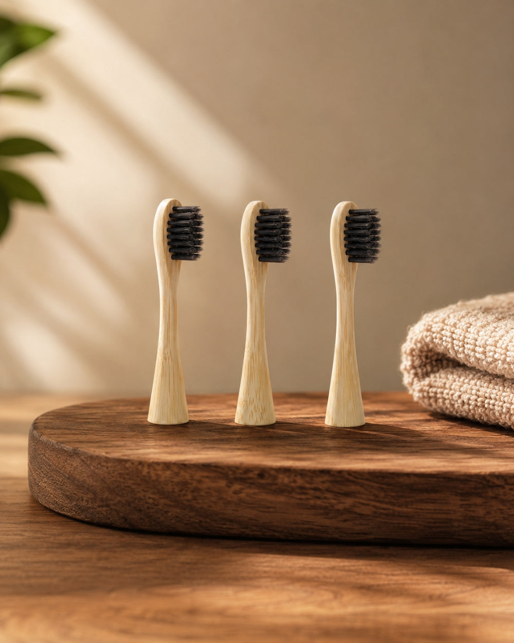 Natural Bamboo Electric Toothbrush Heads - 3 Pack