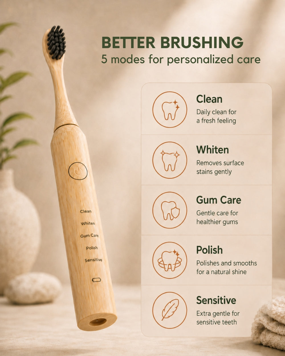 Pure Bamboo Sonic Toothbrush