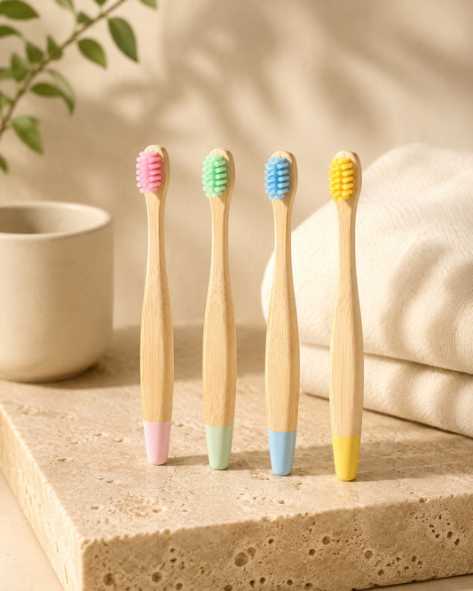 LittleSmiles - Natural Bamboo Kids Toothbrushes 4-Pack